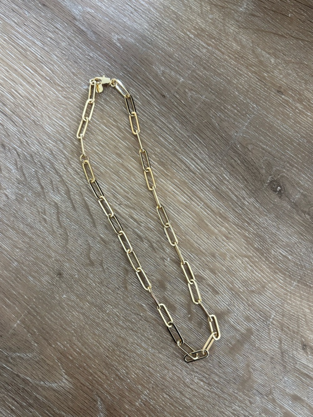 Gold Paperclip Chain Necklace
